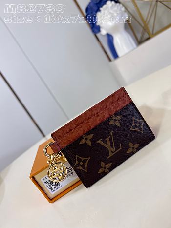 	 Colestore Louis Vuitton Charms Card Wallet Monogram Brown M82739