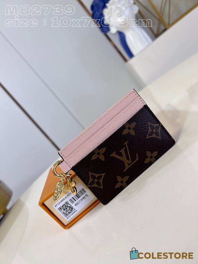 	 Colestore Louis Vuitton Charms Card Wallet Monogram Pink M82739 - 1