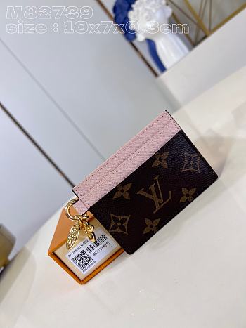 	 Colestore Louis Vuitton Charms Card Wallet Monogram Pink M82739