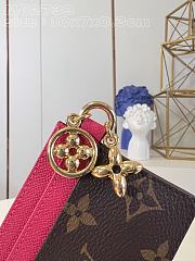 	 Colestore Louis Vuitton Charms Card Wallet Monogram Dark Pink M82739 - 2