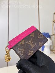 	 Colestore Louis Vuitton Charms Card Wallet Monogram Dark Pink M82739 - 3