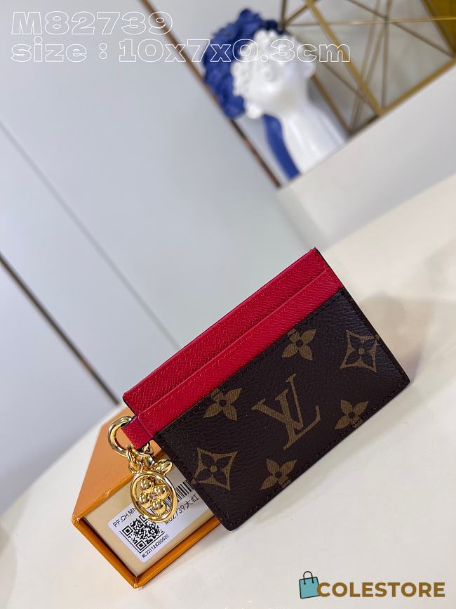 Colestore Louis Vuitton Charms Card Wallet Monogram Red M82739 - 1