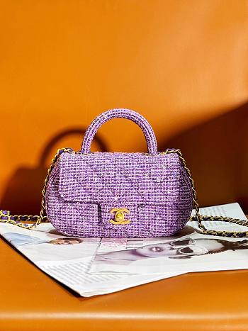 Colestore Chanel 24c Tweed, Sequins & Gold-Tone Metal Purple & Silver