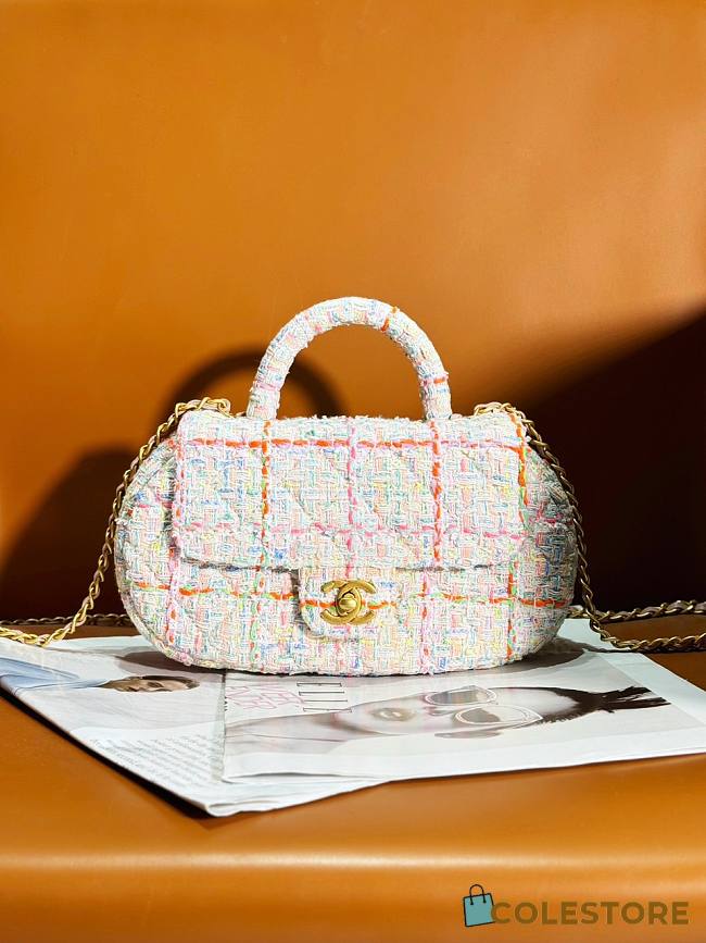 	 Colestore Chanel 24c Tweed & Gold-Tone Metal Multicolor  - 1