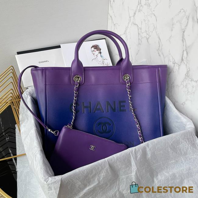 Colestore Chanel Large Shopping Bag Purple 34cm  - 1