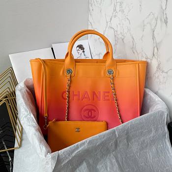 	 Colestore Chanel Large Shopping Bag Orange 34cm