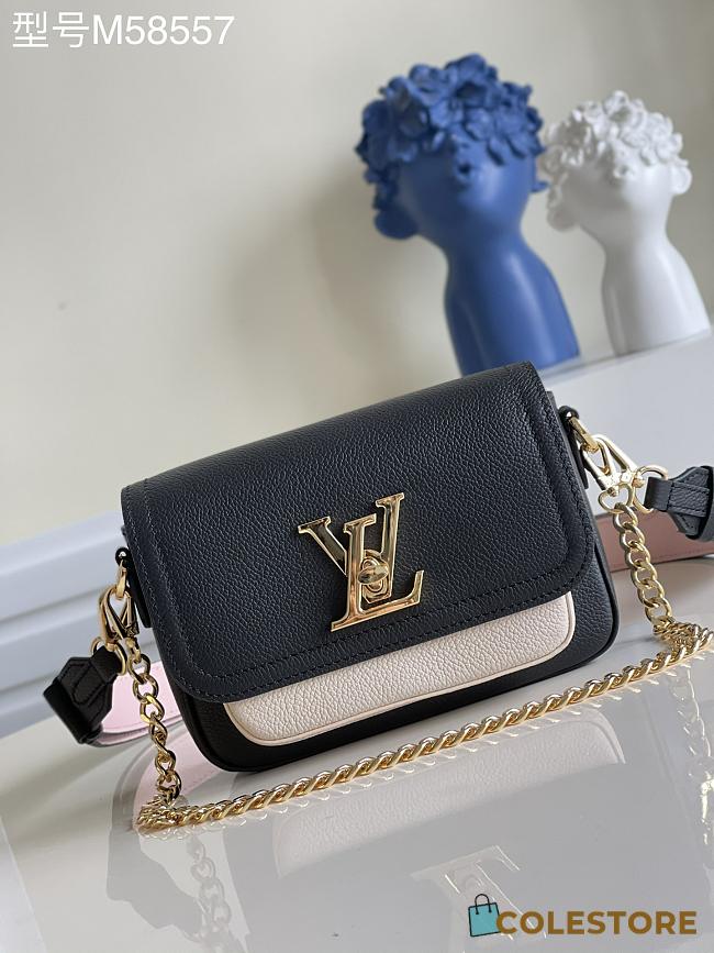 	 Louis Vuitton Lockme Tender Leather Black M58555 Size 19x13x8cm - 1