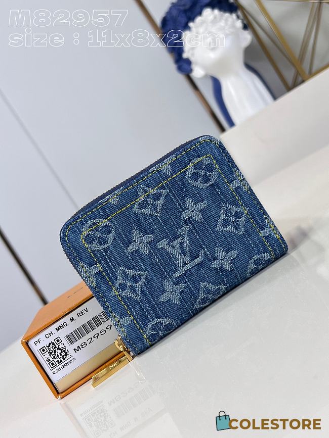 	 Colestore Louis Vuitton Zippy Wallet Monogram Denim M82957 11x8x2cm - 1
