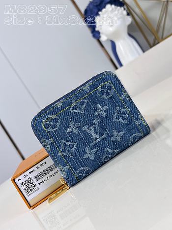 	 Colestore Louis Vuitton Zippy Wallet Monogram Denim M82957 11x8x2cm