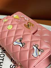 Colestore Chanel Classic Lambskin, Enamel & Gold-Tone Metal Coral Pink 20CM - 3