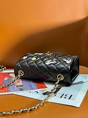	 Colestore Chanel Classic Lambskin, Enamel & Gold-Tone Metal Coral Black 20CM - 2