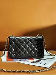 	 Colestore Chanel Classic Lambskin, Enamel & Gold-Tone Metal Coral Black 20CM - 3