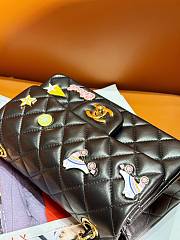 	 Colestore Chanel Classic Lambskin, Enamel & Gold-Tone Metal Coral Black 20CM - 5