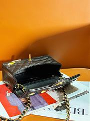 	 Colestore Chanel Classic Lambskin, Enamel & Gold-Tone Metal Coral Black 20CM - 6