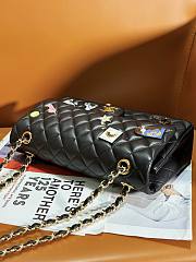 	 Colestore Chanel Classic Lambskin, Enamel & Gold-Tone Metal Coral Black 15.5 × 25.5 × 6.5 cm - 3