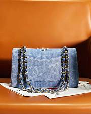 Colestore Chanel Medium Denim Classic Flap Size 15.5x25.5x6.5 - 4
