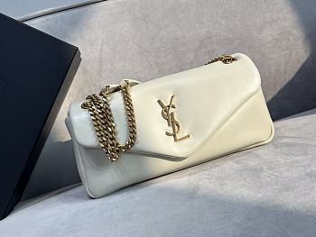 Colestore YSL Calypso In Plunged Lambskin White 26×14×7cm