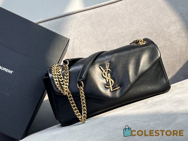 	 Colestore YSL Calypso In Plunged Lambskin Black 26×14×7cm - 1