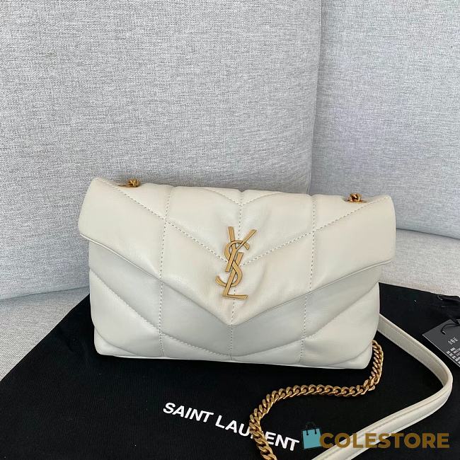 Colestore YSL Lou Lou Puffer Mini White Size 23×15.5×8.5cm - 1