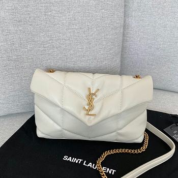 Colestore YSL Lou Lou Puffer Mini White Size 23×15.5×8.5cm