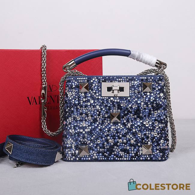 Colestore Valentino Garavani Romanstud Bling Bling Blue 20x15x9cm - 1