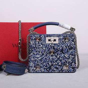 Colestore Valentino Garavani Romanstud Bling Bling Blue 20x15x9cm