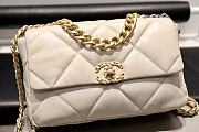 Colestore Chanel 19 Flap Bag In White Gold Hardware size 26x17x8cm - 4
