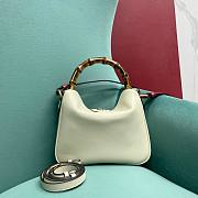 	 Colestore GG Diana Small White Leather Shoulder Bag 30×8.5×26 - 1
