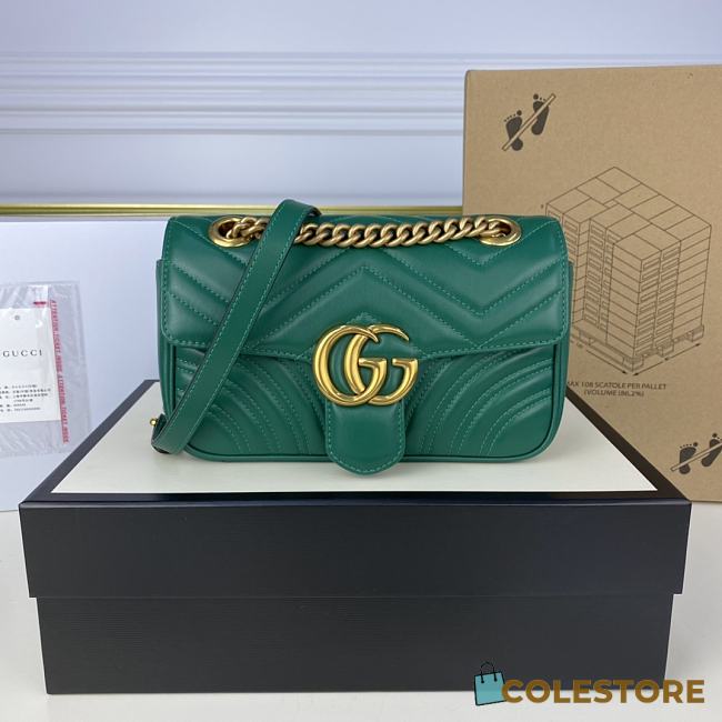 Colestore Gucci GG Marmont Green 22*13*6cm - 1