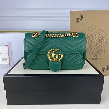 Colestore Gucci GG Marmont Green 22*13*6cm