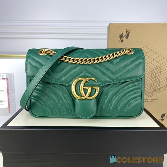 	 Colestore Gucci GG Marmont Green 26*15*7cm - 1