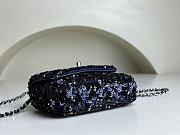 	 Colestore Chanel Flapbag Sequin Blue Size 20cm - 2