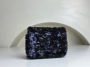 	 Colestore Chanel Flapbag Sequin Blue Size 20cm - 3