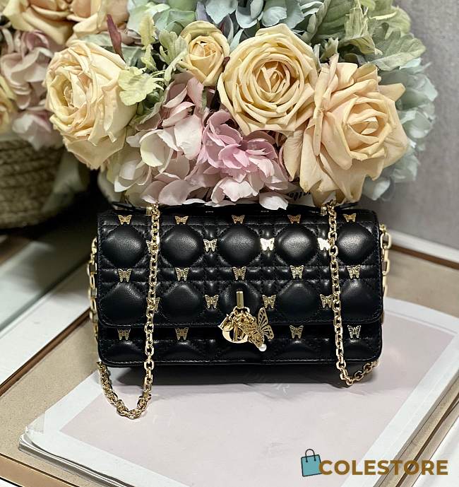 	 Colestore Dior Cannage Butterfly Black Size 21 x 11.5 x 4.5cm - 1