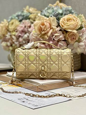 Colestore Miss Dior Chain Pouch Gold Cannage Lambskin 21 x 11.5 x 4.5cm