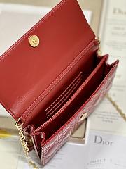 	 Colestore Miss Dior Chain Pouch Red Patent  Cannage Lambskin 21 x 11.5 x 4.5cm - 3
