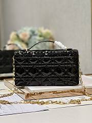 	 Colestore Miss Dior Chain Pouch Black Patent Cannage Lambskin 21 x 11.5 x 4.5cm - 3
