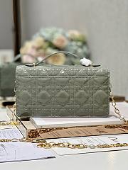 	 Colestore Miss Dior Chain Pouch Grey Patent Cannage Lambskin 21 x 11.5 x 4.5cm - 4