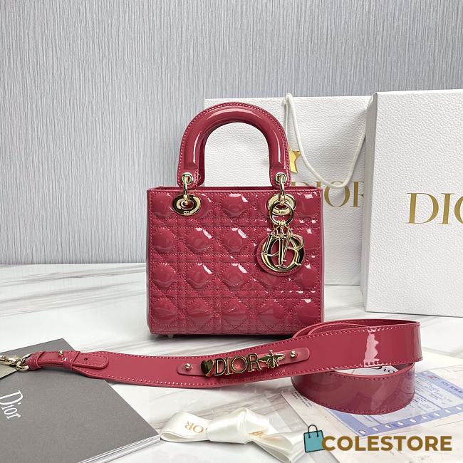 Colestore Dior Lady ABC Patent Pink Size 20 x 17 x 8 cm  - 1