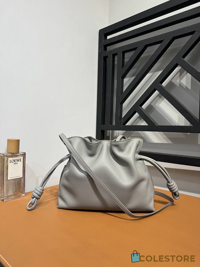 Colestore Mini Flamenco Clutch In Nappa Calfskin Grey Size 24*18*9cm - 1