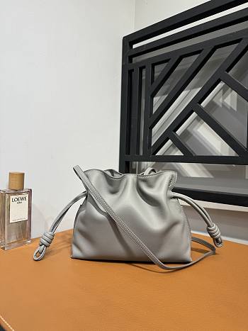 Colestore Mini Flamenco Clutch In Nappa Calfskin Grey Size 24*18*9cm