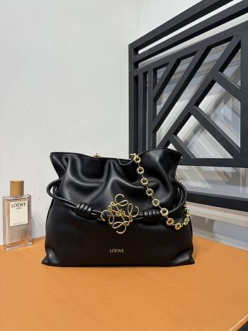 	 Colestore Medium Flamenco Clutch In Nappa Calfskin Black Size 30*24.5*10cm