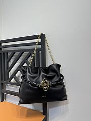 	 Colestore Medium Flamenco Clutch In Nappa Calfskin Black Size 30*24.5*10cm - 4