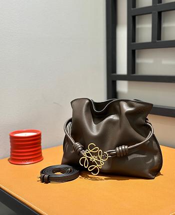 	 Colestore Mini Flamenco Clutch In Nappa Calfskin Brown Size 24*18*9cm
