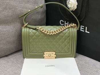 	 Colestore Chanel Leboy Green Gold Hardware Size 25cm
