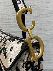 Colestore Dior Saddle-Tas Beige Veelkleurig Butterfly Bandana-Borduurs 25cm - 4