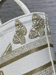 Colestore Dior Hat Basket Bag White and Gold-tone Gradient Butterflies Embroidery - 3