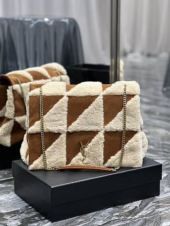 Colestore Jamie 4.0 In Suede And Shearling Patchwork 38×26×12cm