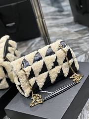	 Colestore Jamie In Suede And Shearling Patchwork Black 25×15×7.5cm - 3