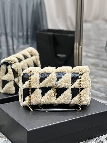 	 Colestore Jamie In Suede And Shearling Patchwork Black 25×15×7.5cm